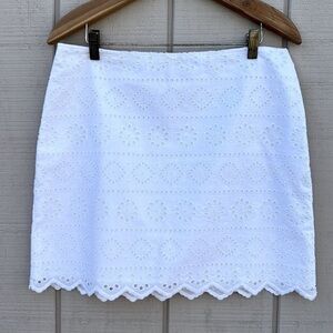 VINEYARD Vines White Cotton Scalloped Eyelet Skirt